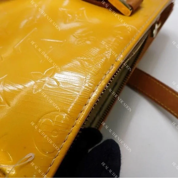 Louis Vuitton Monogram Vernis Yellow Houston Tote COA - Picture 11 of 16